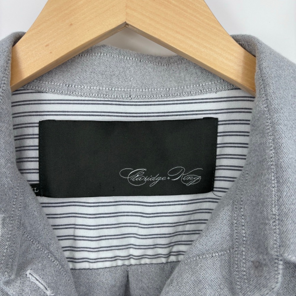 Claridge + King Flannel Boyfriend Shirt Womens XL Long Sleeve Pocket Flip Cuff - Picture 2 of 9